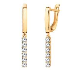 Серьги с фианитами 585 пробы