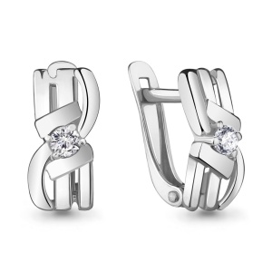 Серьги с фианитами, 925 пробы