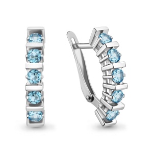 Серьги серебро 925, топазы