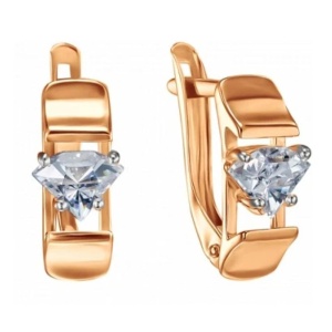 Серьги с фианитами, 585 пробы