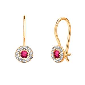 Серьги с фианитами 585 пробы