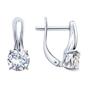 Серьги с фианитами 925 пробы