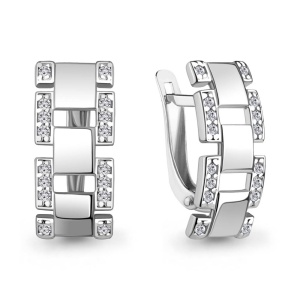 Серьги с фианитами, 925 пробы