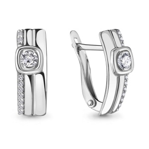 Серьги с фианитами, 925 пробы