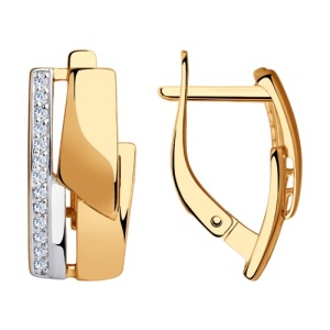 Серьги с фианитами 585 пробы