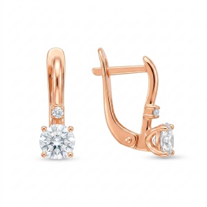 Серьги с фианитами, 585 пробы