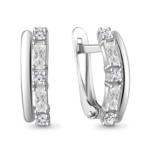 Серьги серебро 925, с фианитами