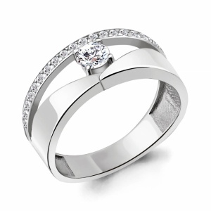 Кольцо с фианитами, 925 пробы