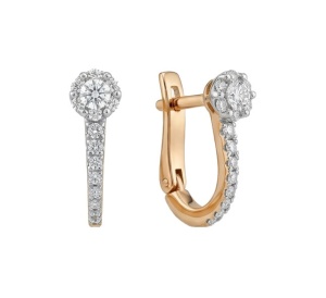 Серьги с фианитами 585 пробы