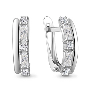 Серьги серебро 925, с фианитами