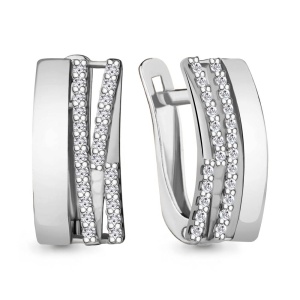 Серьги серебро 925 с фианитами