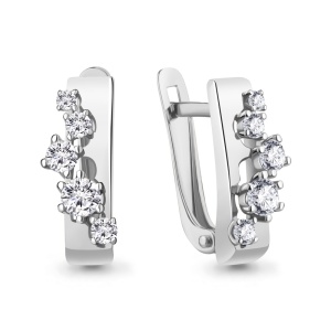 Серьги с фианитами, 925 пробы