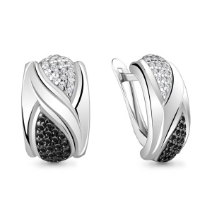 Серьги с фианитами, 925 пробы