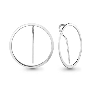Серьги-продевки кольца, 925 пробы