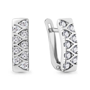 Серьги с фианитами, 925 пробы