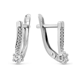 Серьги с фианитами 925 пробы