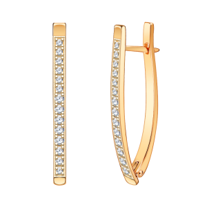 Серьги с фианитами 585 пробы