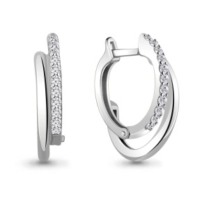 Серьги с фианитами, 925 пробы
