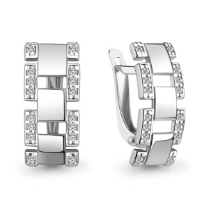 Серьги с фианитами, 925 пробы